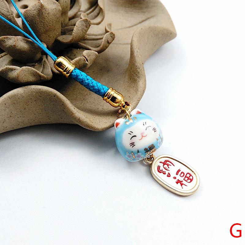 Japanese Cute Lucky Cat Keychains Car Bag Decor Sound Bell Pendent Charm