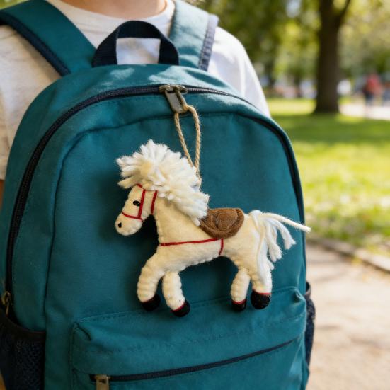 Винтажное ручное войлочное украшение-лошадка, символ Китайского Нового года, шерстяной животный амулет для украшения елки, дома, автомобиля, рюкзака