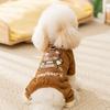 Dog Four-legged Clothes Yorkshire Than Bear Teddy Quilting Cotton Can Be Towed Cotton Clothes Autumn and Winter Warm Pet Clothes