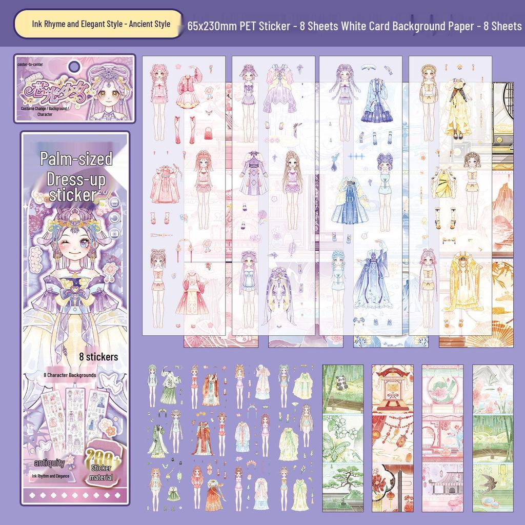 Xinmo Dress-Up Game Sticker Book: Energetic Princess Makeup for Little Girls