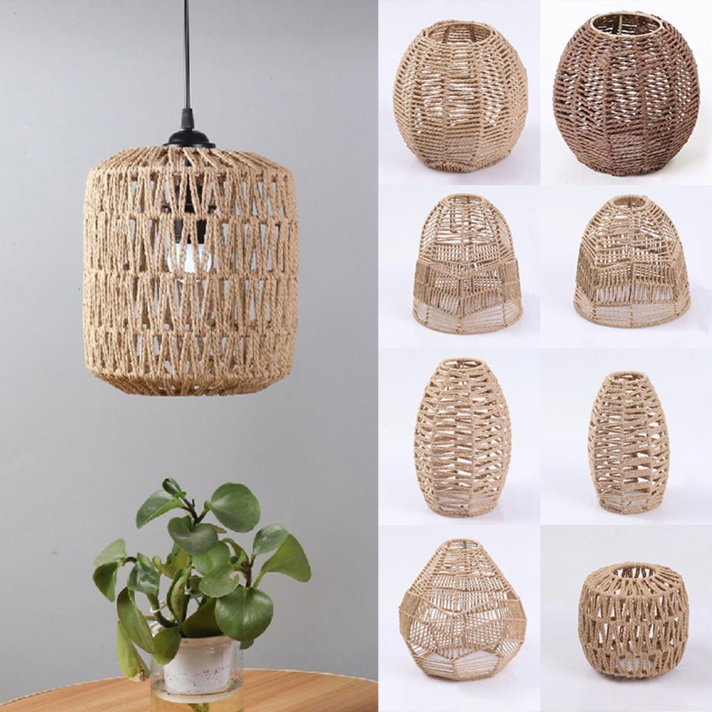 New Exquisite Handwoven Paper Rattan Pendant Lamp Shade - Beautifully Crafted Handmade Wicker Lampshade for Chandelier, Pendant