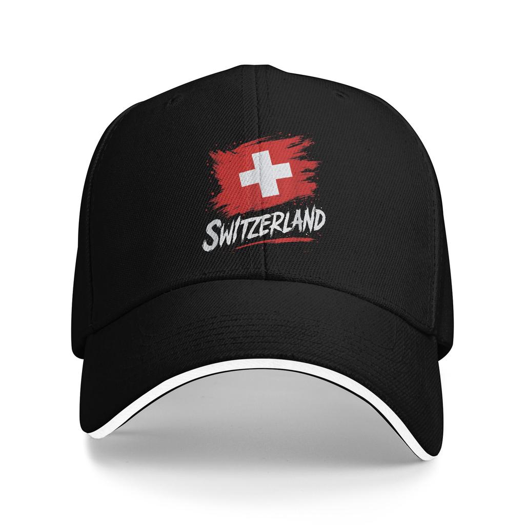 Unisex Women Swiss Switzerland Flag Hats Stylish Baseball Cap Sun Hat Golf Headewear Adjustable Fit