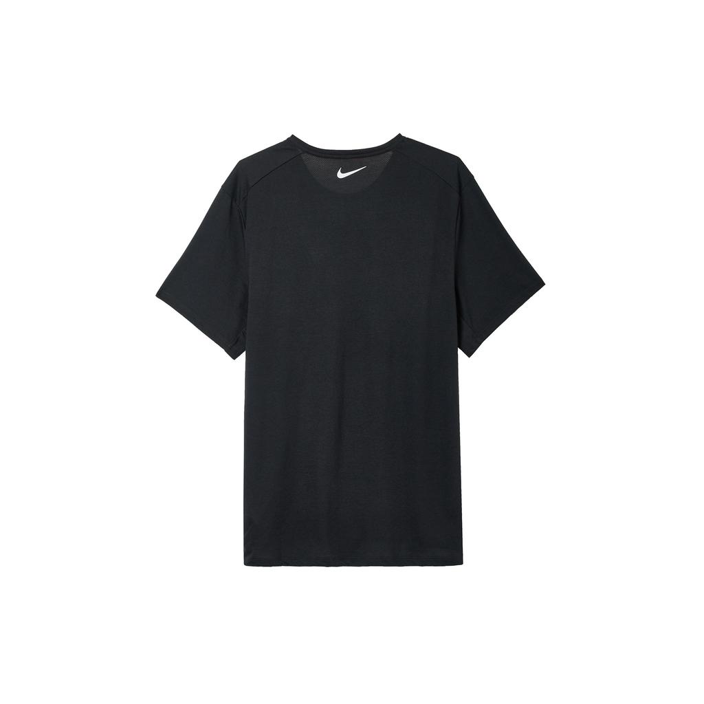 Nike Футболка Rise 365 Run Energy Printed Quick-Dry Straight-Cut с круглым вырезом и коротким рукавом SS24 Regular Shoulder, мужские топы, черный цвет FN3997-010