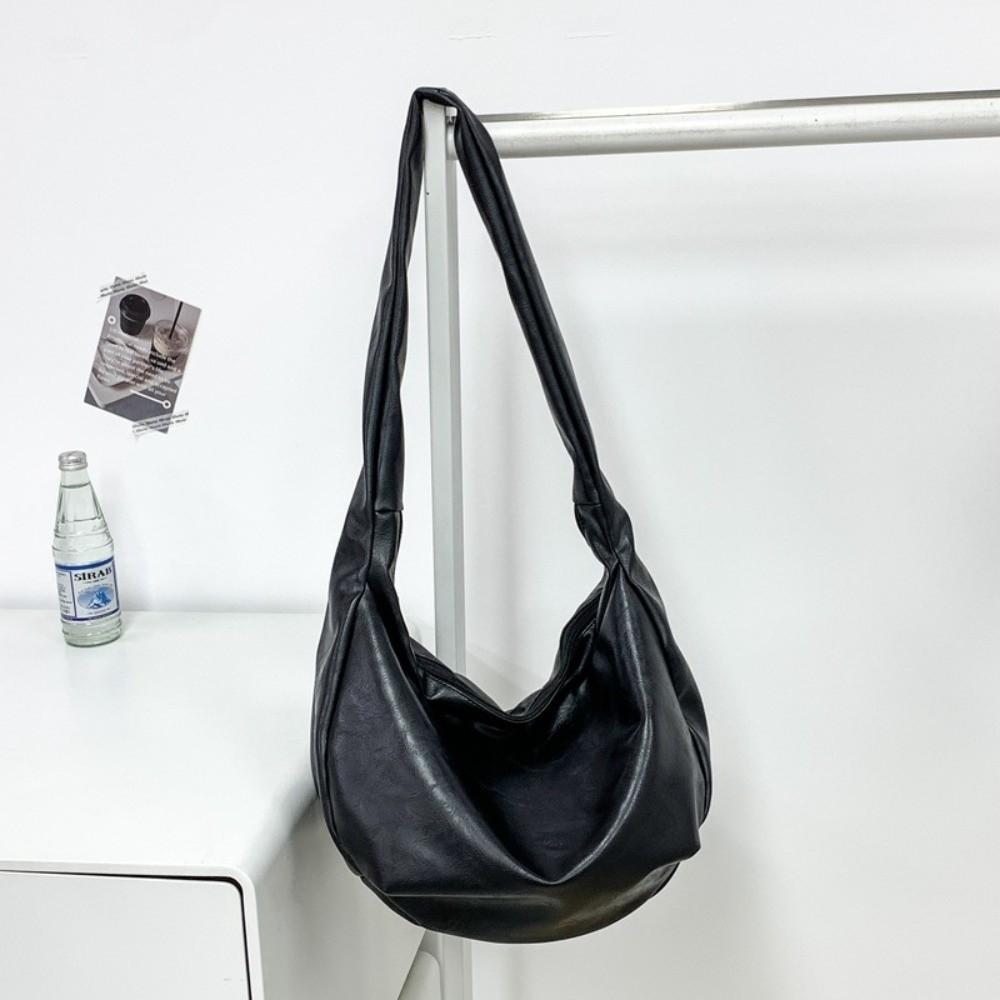 Japanese Style PU Leather Shoulder Bag Large Capacity Crossbody Bag Portable Male Dumpling Bag Man