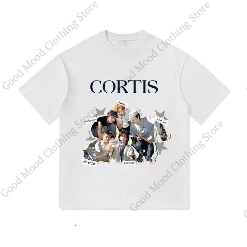 CORTIS Футболка Модный тренд Уличная одежда Повседневная Одежда для фанатов SEONGHYEON KEONHO JUHOON Футболка с принтом Kpop Хлопок Короткий рукав
