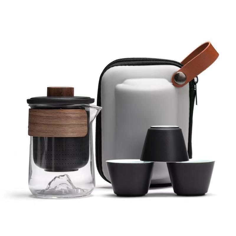 Type Kuaike Cup Brewing Teapot Outdoor Set Carry-on Bag Special Personal Kung Fu Teacup Glass Travel Tea Set Portable