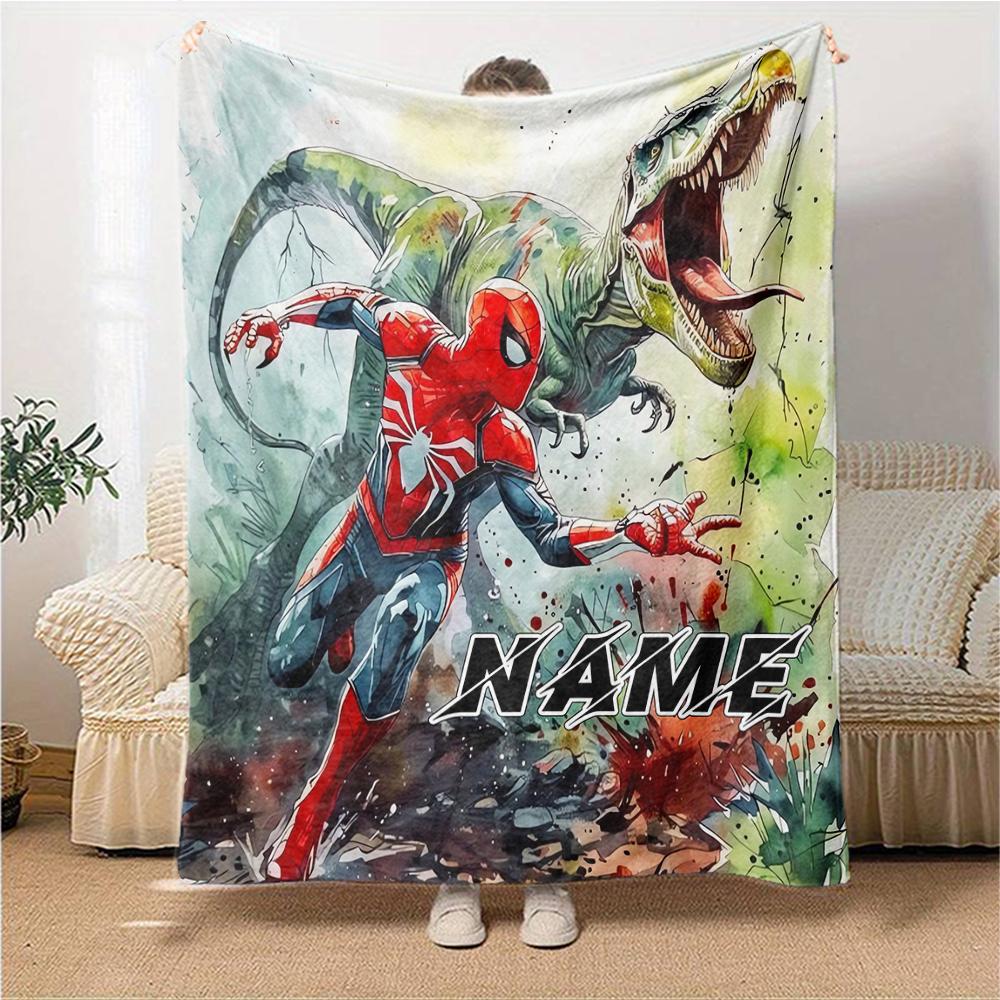 Custom Name "Spider-Man: Spider-Verse" blanket for Couch & Bed, Plush Cozy Fuzzy Blanket Super Soft & Warm Blankets for Fall and Winter. 090820