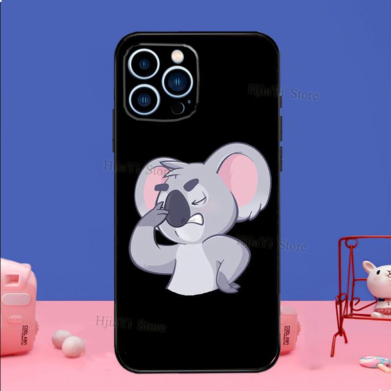 Cute cartoon watercolor animal koala Case For iPhone 16 15 13 11 14 Pro Max 12 Mini Plus XR X XS Max Silicone Phone Cover