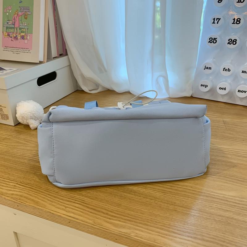 Girls Contrast Shoulder Bag Large Capacity Student Book Bag