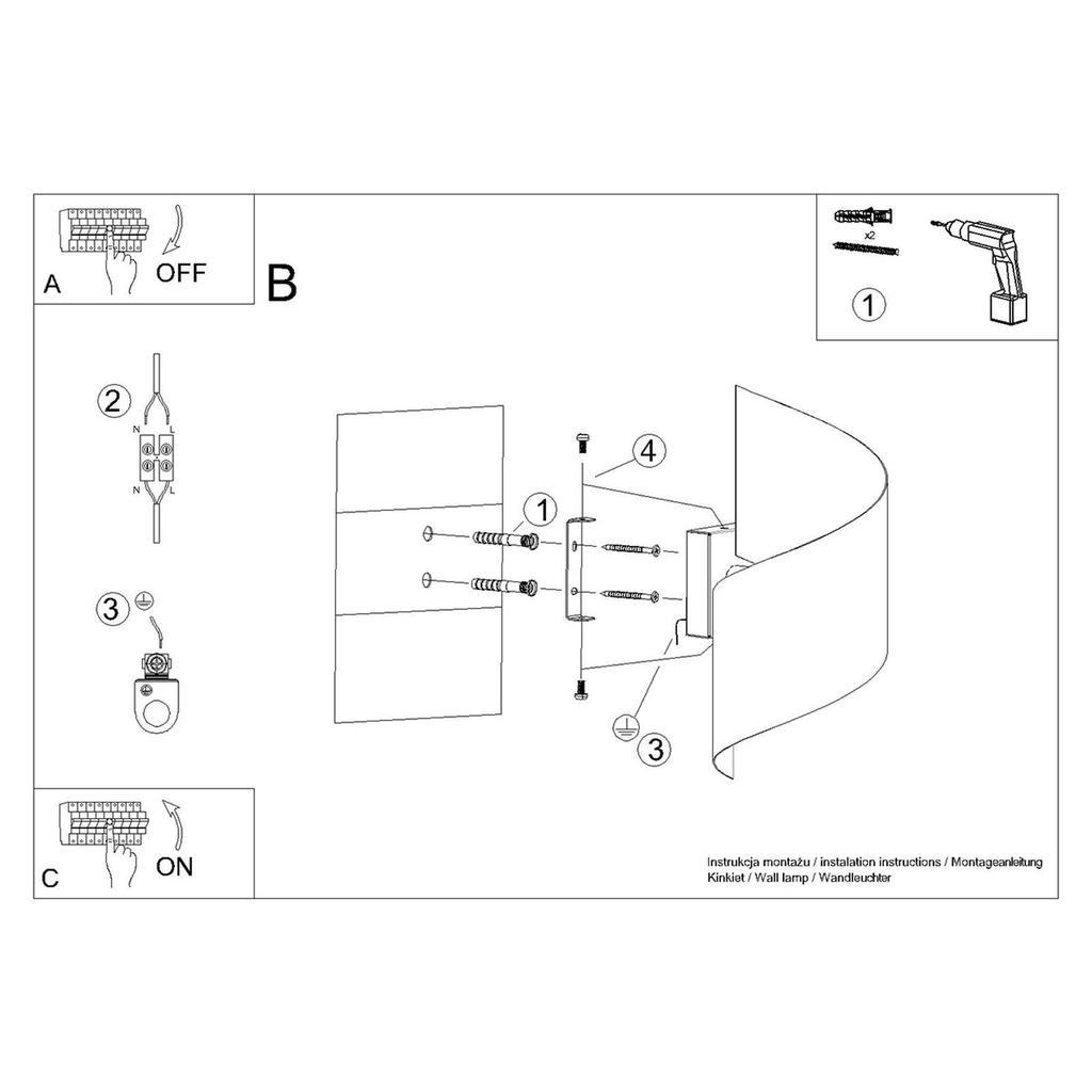 Talassa black wall lamp