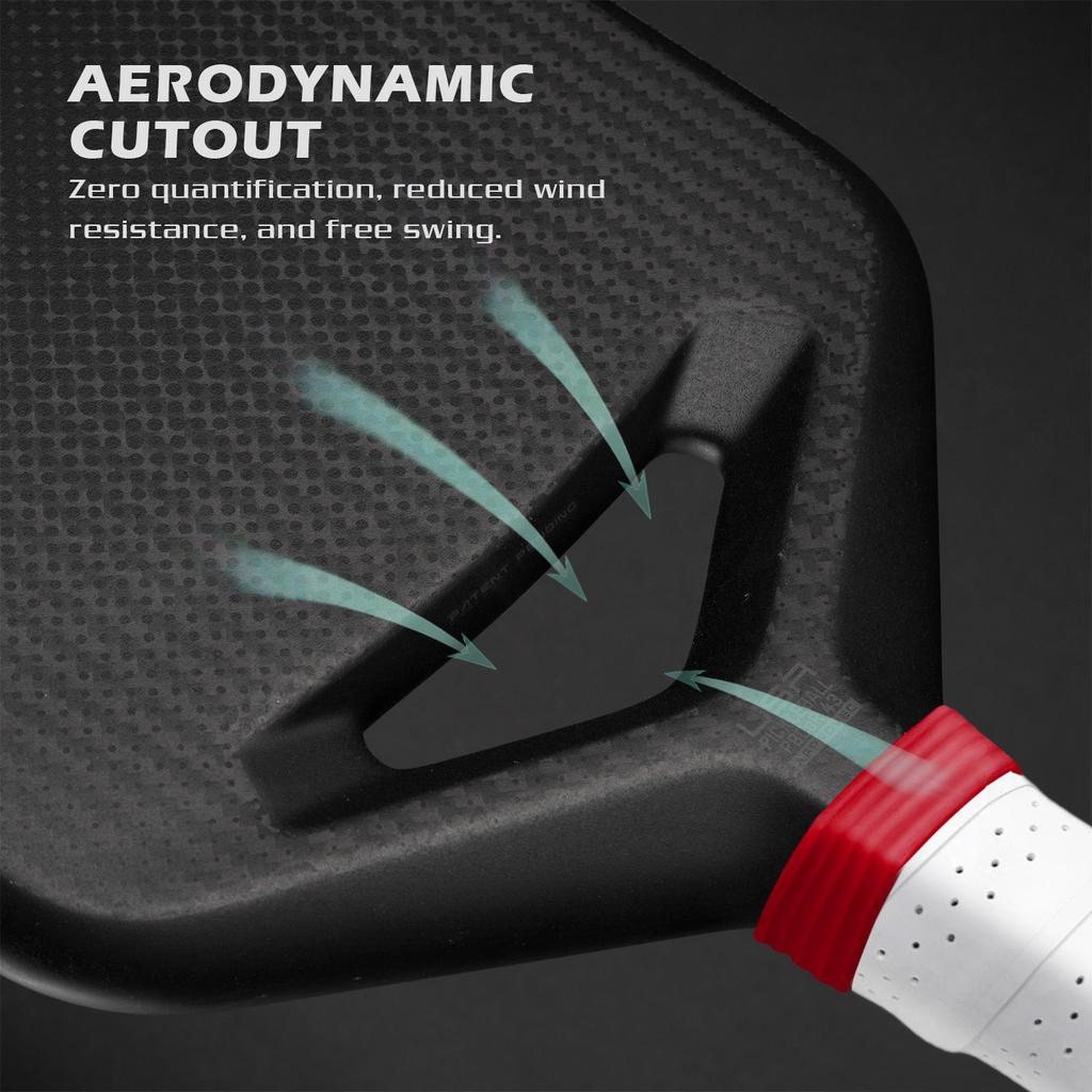 Edgeless Hollow Smile Cutout Pickleball Paddle Thermoformed Unibody Carbon Fiber Sandblasted High Spin Tournament Paddle