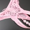 Butterfly Panties Sexy Beading Thong G String With Pearls Lace Underwear Women Open Crotch Lingerie