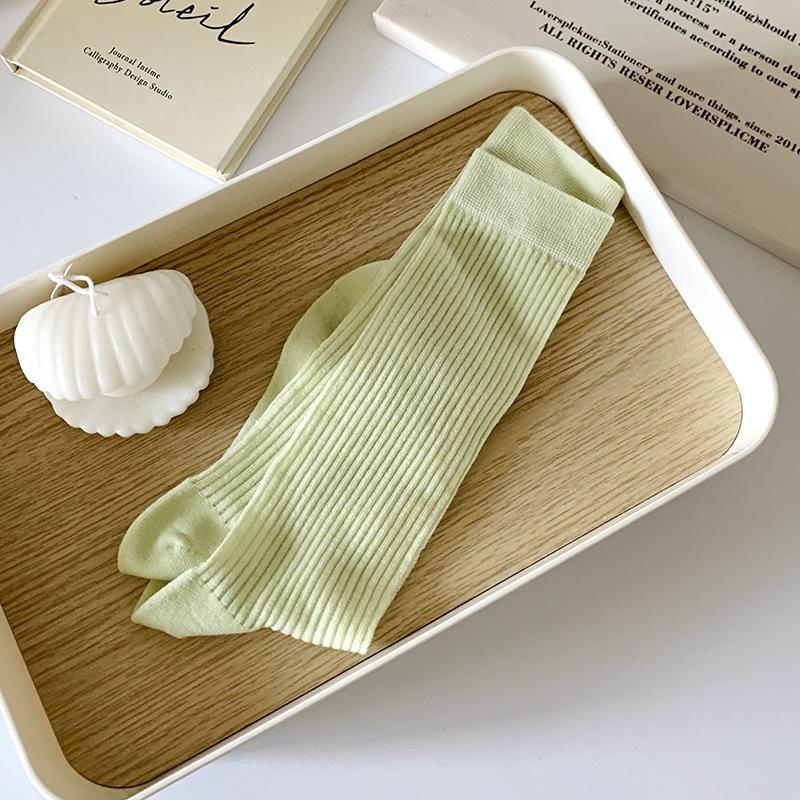 Женские цветные свободные носки без катышков, вязаные резинкой, тонкие, весна-лето, женские носки, высокие, уличные, мягкие носки