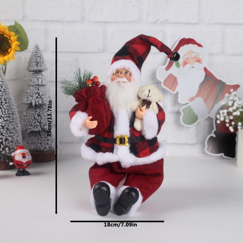 2 шт., сидячая поза для переноски подарков, скандинавская кукла Санта-Клауса, рождественские украшения, реквизит для украшения окон