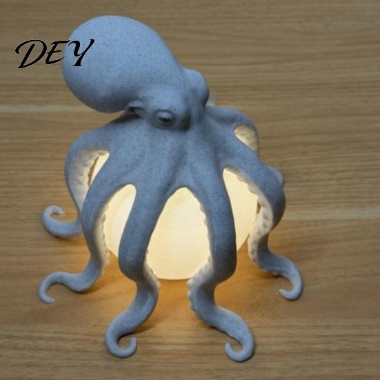 Милый Подводный Существо Декор 3D Печатный Осьминог Ночник, Креативная Настольная Лампа с Пультом Дистанционного Управления, 7 Цветов RGB Градиент Спящий LED Прикроватный