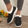 Fashion Aphixta Furry Warm Flats Shoes Women Cotton Fabric Blue Loafers Shoes Woman Flat With Student Footwear Size 43