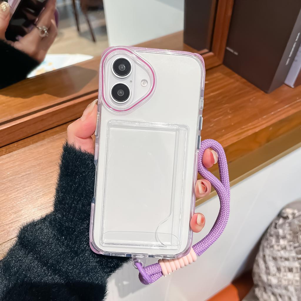 Сумка-визитка с конфетами подходит для iPhone16promax чехол-ремешок для мобильного телефона Apple 15 прозрачный нежелтеющий 14 противоударный чехол