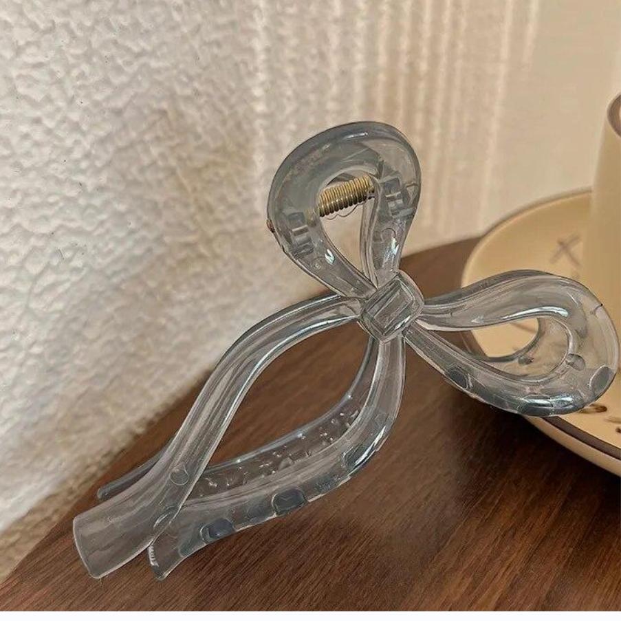 AWAYTR бант с хвостиком, большой коготь, аксессуары для волос в форме краба для женщин, однотонные акриловые заколки с бантом, заколки для волос, заколки для девочек