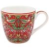 [A3608] - Red 'William Morris Collection' Porcelain Mug (Strawberry Thief) - 100x90mm