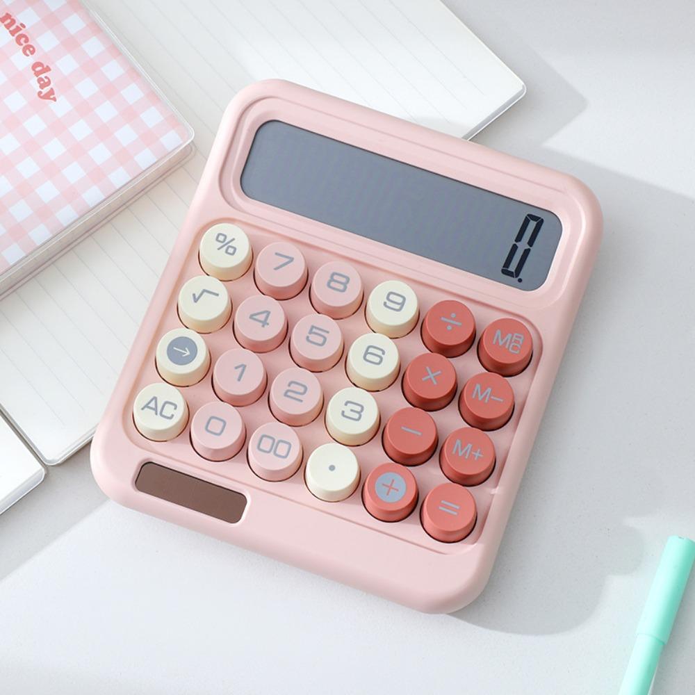 High Sensitivity Button 12 Digit Calculator Large LCD Display Candy Colored Calculator School Use