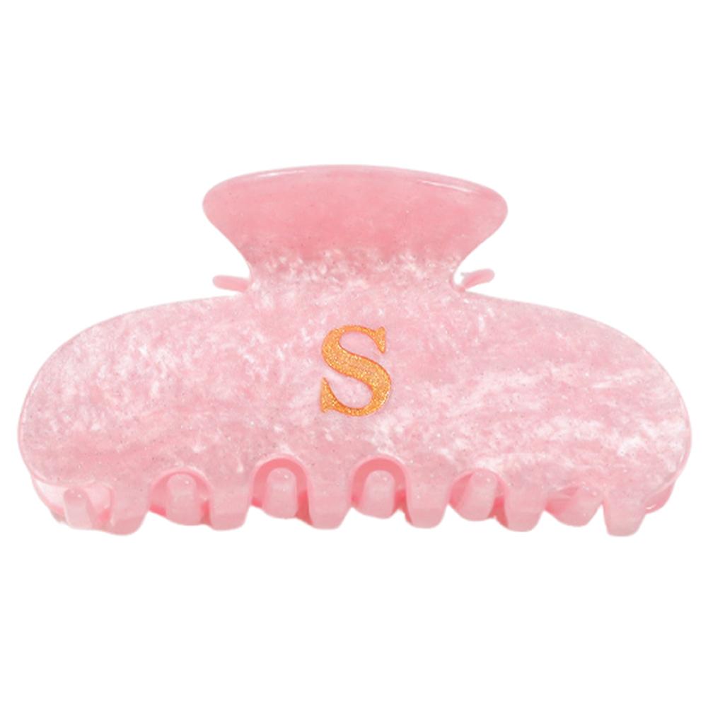 Golden English Letters Initial Cute Hair Clip New Trendy Acrylic Glitter Claw for Women Girls Hair Shark Clips Birthday Gifts