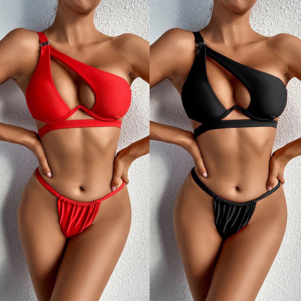Push Up Bikinis Micro Bikini Set Sexy Swimsuits Female Thong Swimwear Brazilian Biquini Black Bikini Hollow Out Beachwear