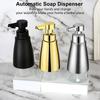 Автоматический дозатор мыла, аксессуары для ванной комнаты, бесконтактный стальной металлический флакон для лосьона, многоразовый дозатор пенящегося мыла для отеля