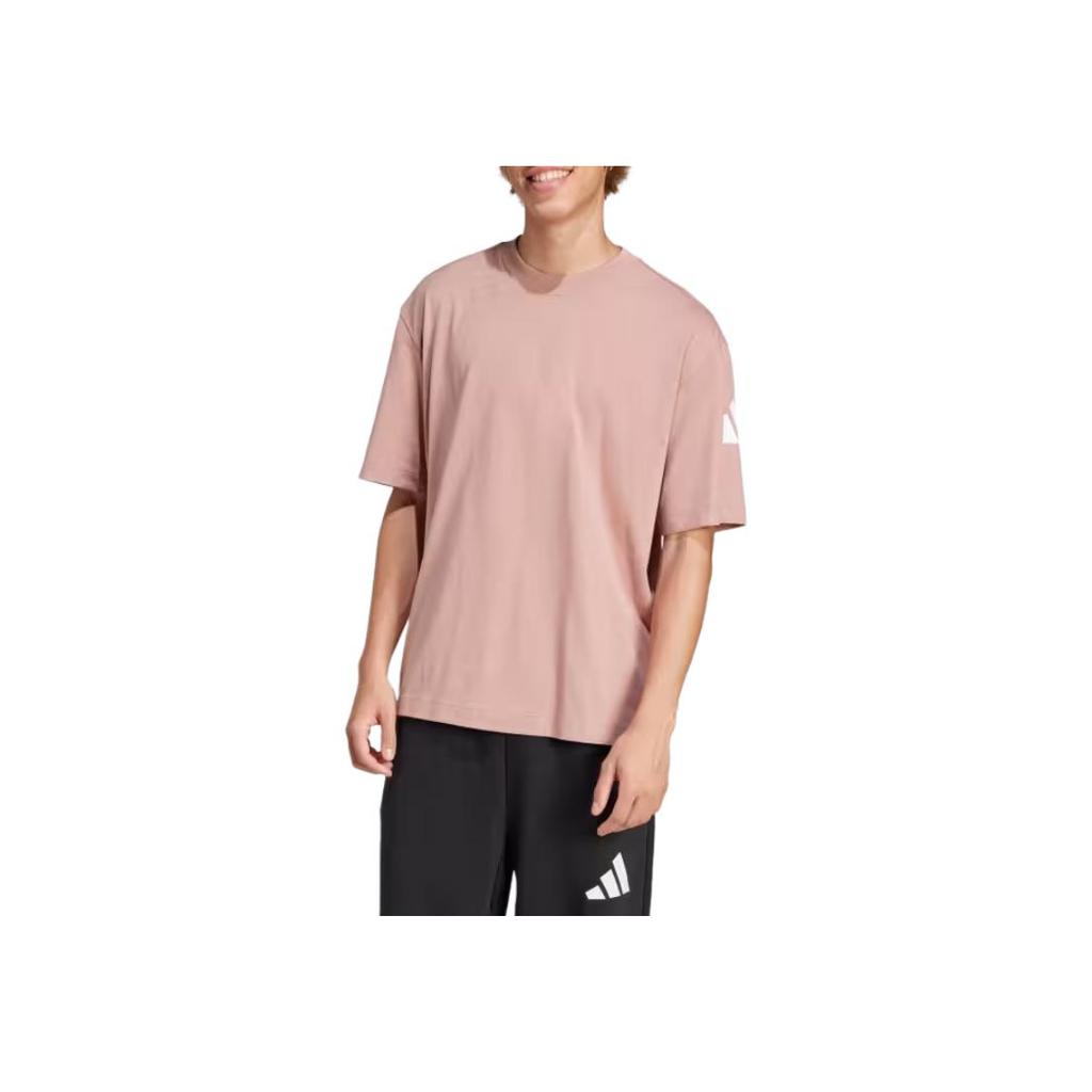 Adidas Essentials Loose Fit 3 Bar Logo Tee Men Tops Pink JF3620