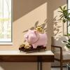 Pig Savings Bank with Base Tabletop Decor Compact for Display Cabinet