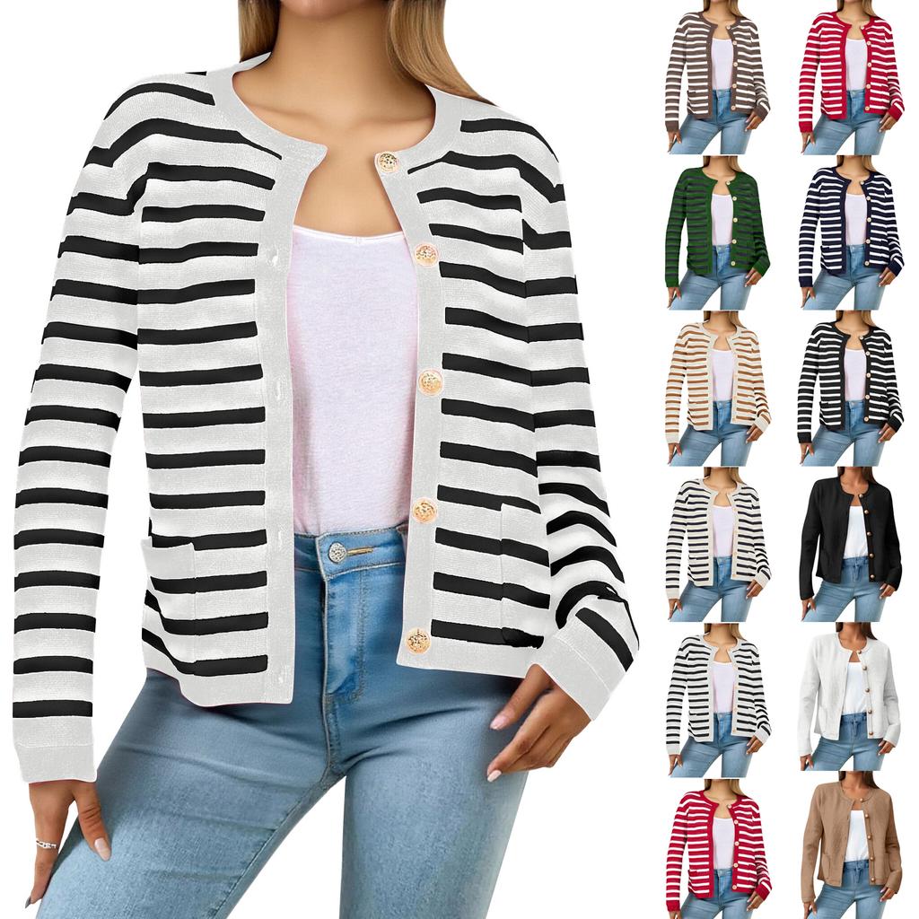 Women's Cardigan Sweater Clothing Fashion Cropped Jacket Trendy Casual Long Sleeve Top