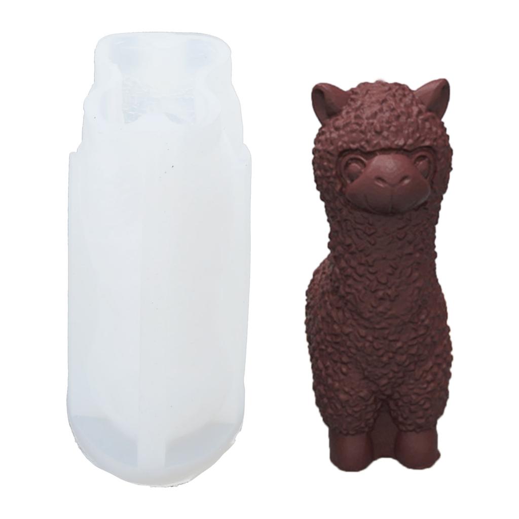3D Alpacas Silicone Mold Plaster Scented Candle Resin Molds Aromatherapys Candles Epoxy Casting Molds Animal Decoration