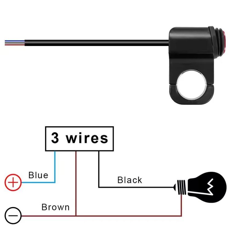 Aluminum Alloy Motorcycle Light Switch DC12V Waterproof Handlebar Mount Switch Button Dual Button Toggle Control