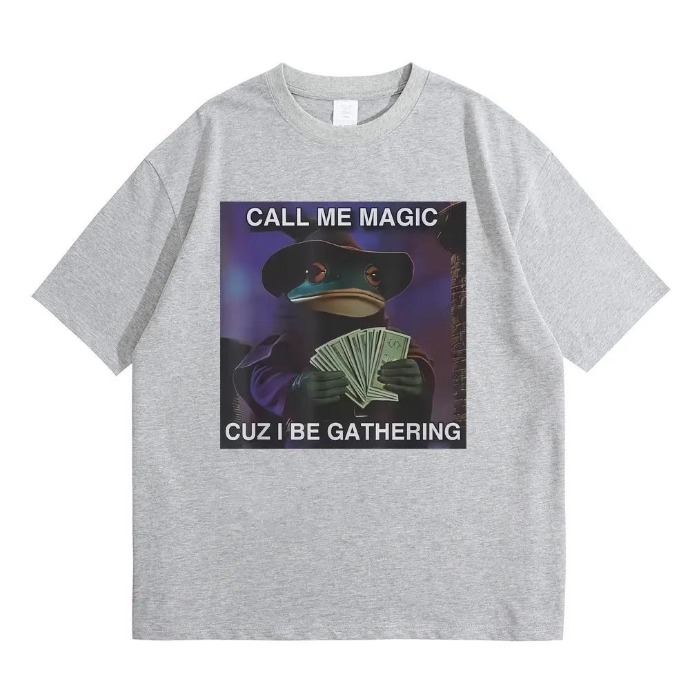 Call Me a Magician Cause Im at the Party Funny Frog Meme Graphic TShirt Unisex Men Casual Humorous Vintage Oversized Tshirt