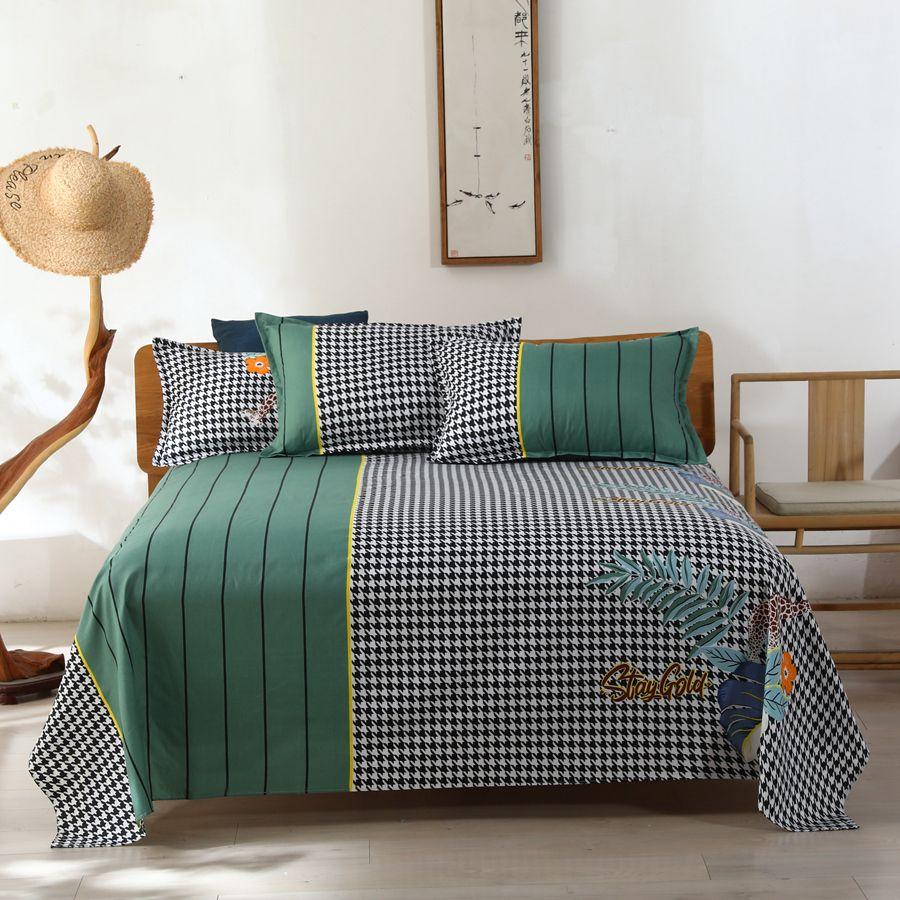 Простая напечатанная Простая простыня Однокомпонентная Общежитие Чистый полиэстер Стиранный хлопок Односпальная Двуспальная Простыня