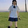 White Short Sleeve Summer School Uniform Shirt for Female Students - Japanese & Thai Style