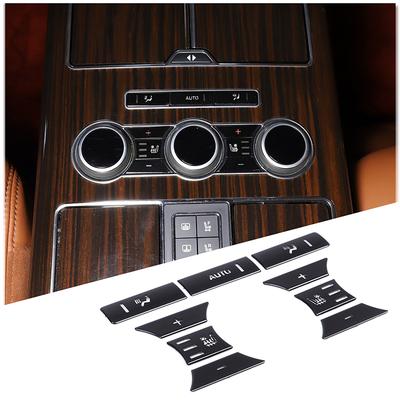 Для Land Rover Range Rover Vogue L405 2013-17 Алюминиевый сплав Черный Наклейка-отделка кнопки заднего кондиционера автомобиля Автоаксессуары
