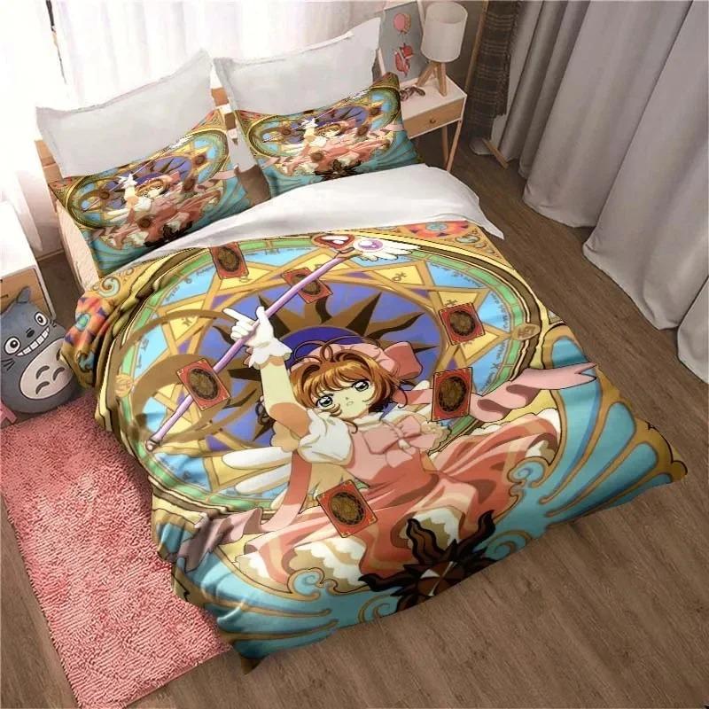 Cardcaptor Sakura Всесезонный двуспальный постельный комплект Набор одеяла Пододеяльник Двуспальный Кинг Пододеяльник Домашний текстиль