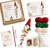 Whimsical Crochet Christmas Gnome Layered Ornament Eco Woven Yarn Non Slip Loop For Shelf Or Tree