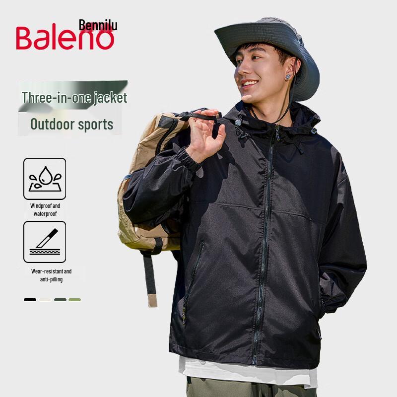 Baleno Men's American Streetwear Techwear Casual Hooded Jacket