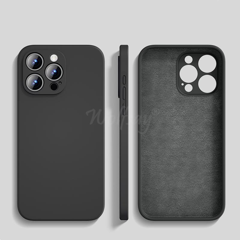 Чехол для iPhone 16 Pro Max Жидкий силикон Оригинальный Однотонный Резиновый ТПУ Защитный Чехол Для iPhone 16 15 Pro Max Чехол ТПУ Ударопрочный