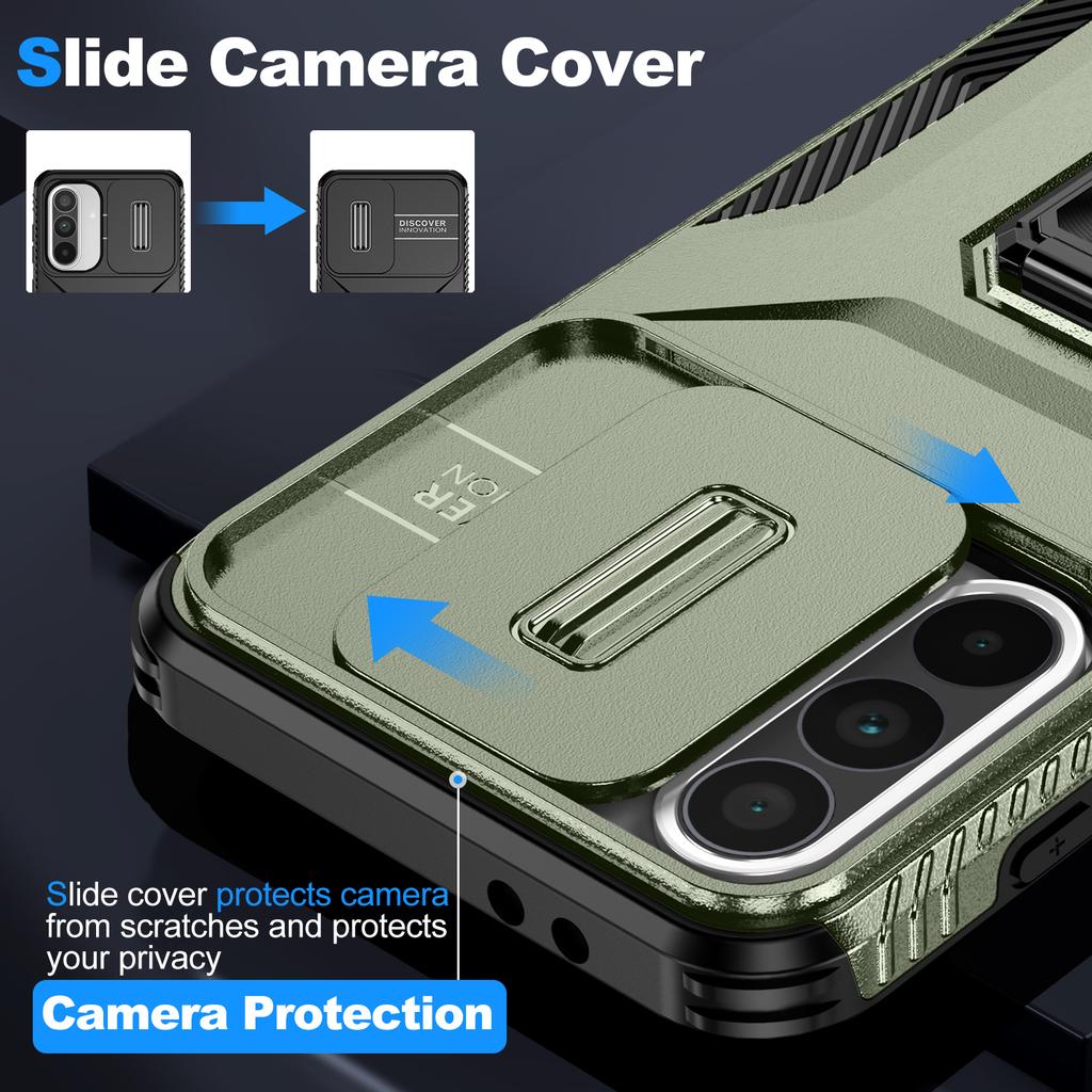 Крышка объектива камеры с кольцом для автомобильного крепления, подставка, гибридный жесткий ПК, мягкий TPU, противоударный защитный чехол для Samsung Galaxy S25 S24 S23 Ultra A16 A56 A26 A55 A15