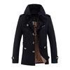 Casual Solid Color Jacket Autumn and Winter Plus Velvet Men's Large Size Mid-length Jacket Men