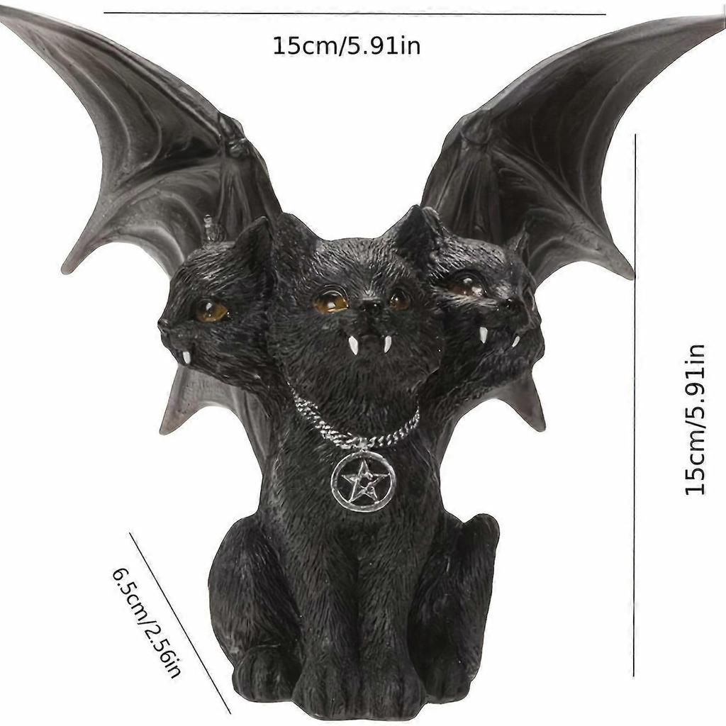 Bat Winged Cat Black Cat Halloween Scene Decoration