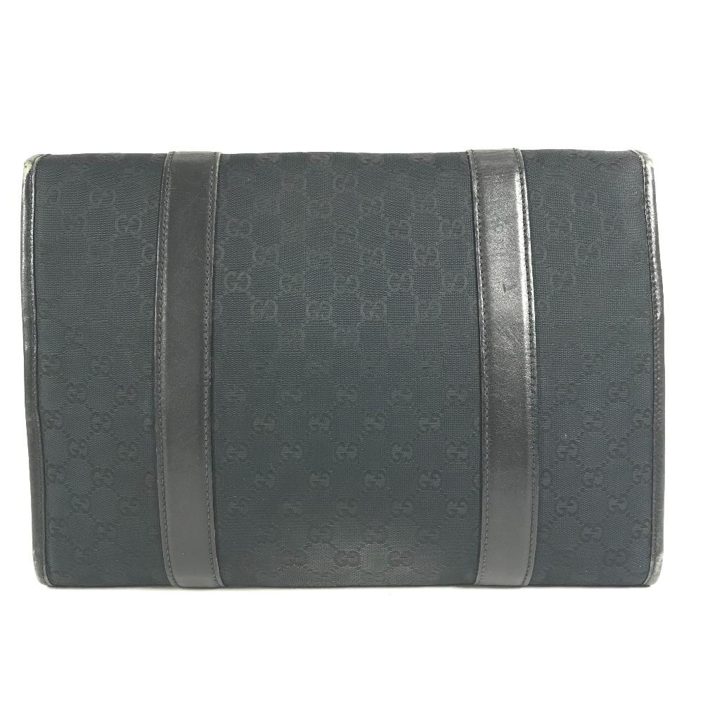 GUCCI 145852 Logo GG Bag Pouch Flap Cluch Bag Clutch bag GGCanvas/Leather Black