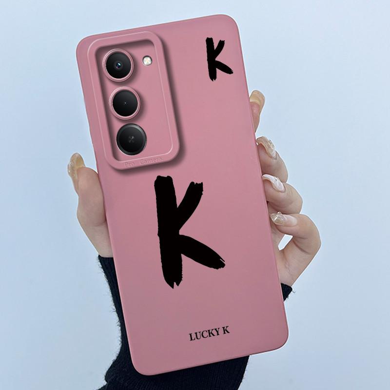 For Xiaomi Redmi 15 5G Cover Case Cute Initial Letters Couple Silicone Soft Matte Phone Bumper for REDMI15 5G Shockproof Casing
