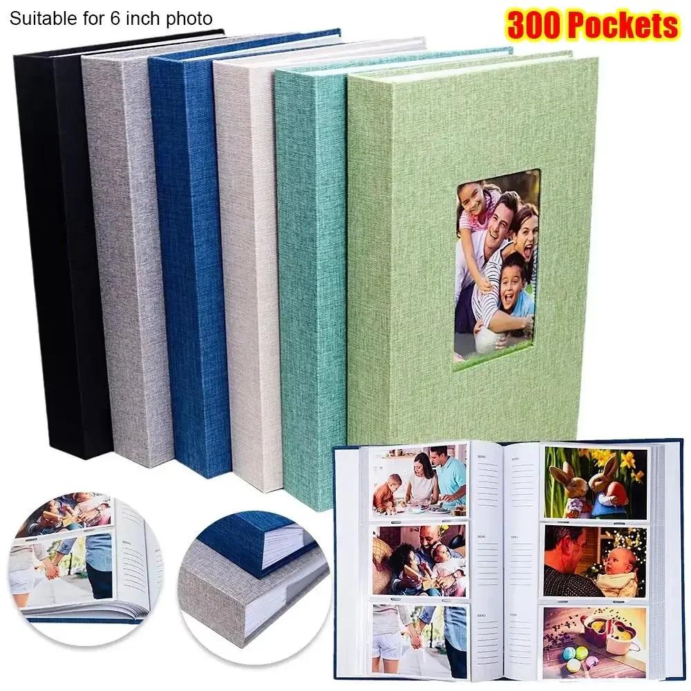 1 шт. Новый льняной фотоальбом на 300 карманов, вкладываемый, 6 дюймов, книга для хранения фотографий, фотоальбомы для фотографий 4x6 см, 6 дюймов