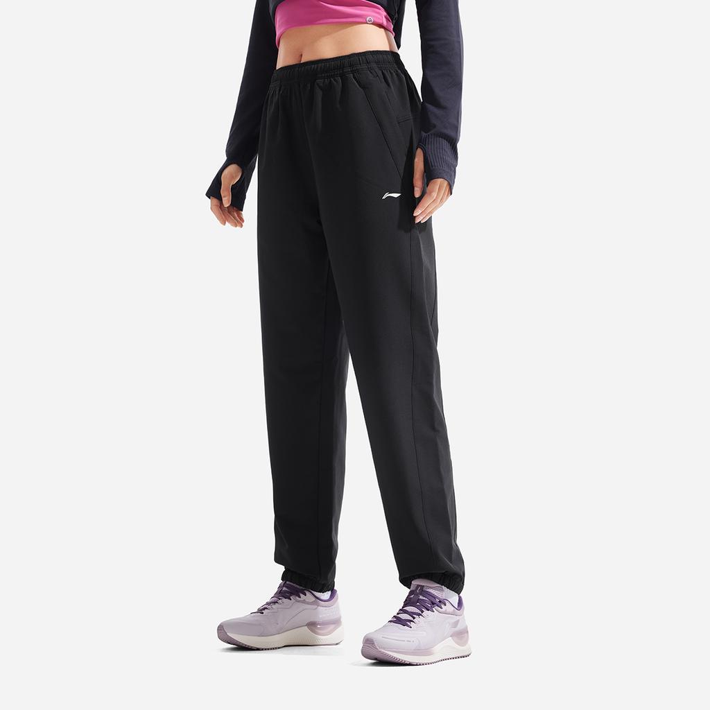 Li Ning Спортивные брюки из серии Fitness для женщин, черные, AYKV038-2