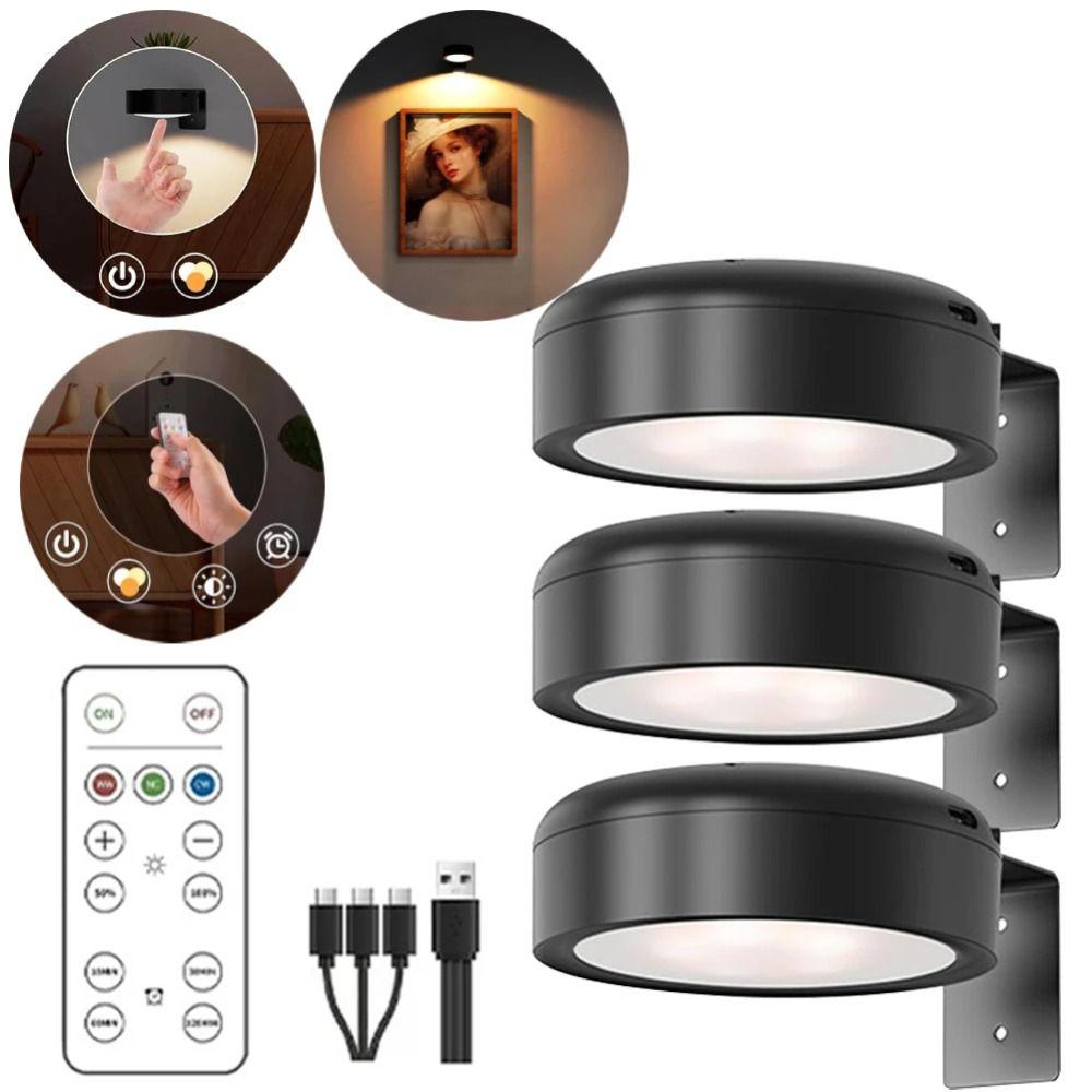 1/2/3Pcs Wall Mounted Magnetic LED Light Rechargeable Art Display Light LED Wall Lamp Bedside Light