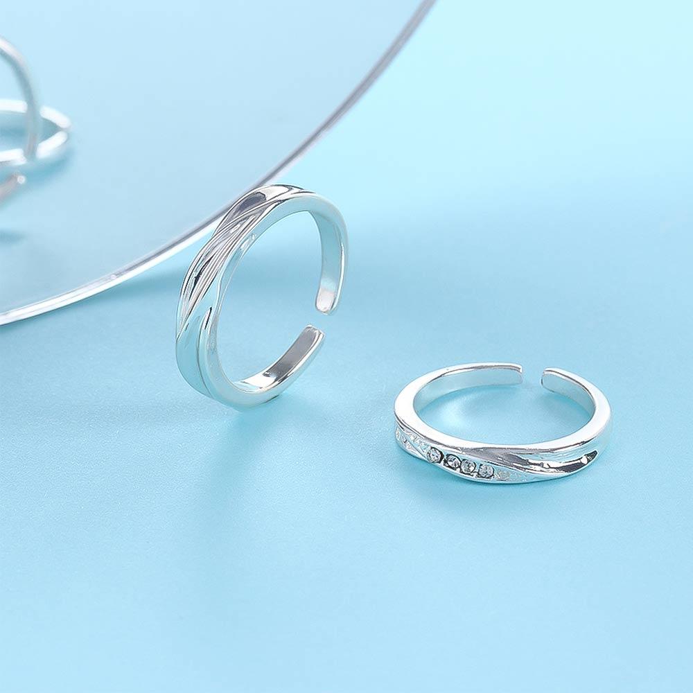 Simple Fashion Spiral Zinc Zinc Alloy Woman Men Fashion Jewelry Couple Ring Open Ring Finger Ring