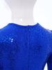 Girls Jazz Dance Costume Sparkly Sequins Bodice Tulle Skirted Leotard Long Sleeve Back Invisible Zipper Bodysuit